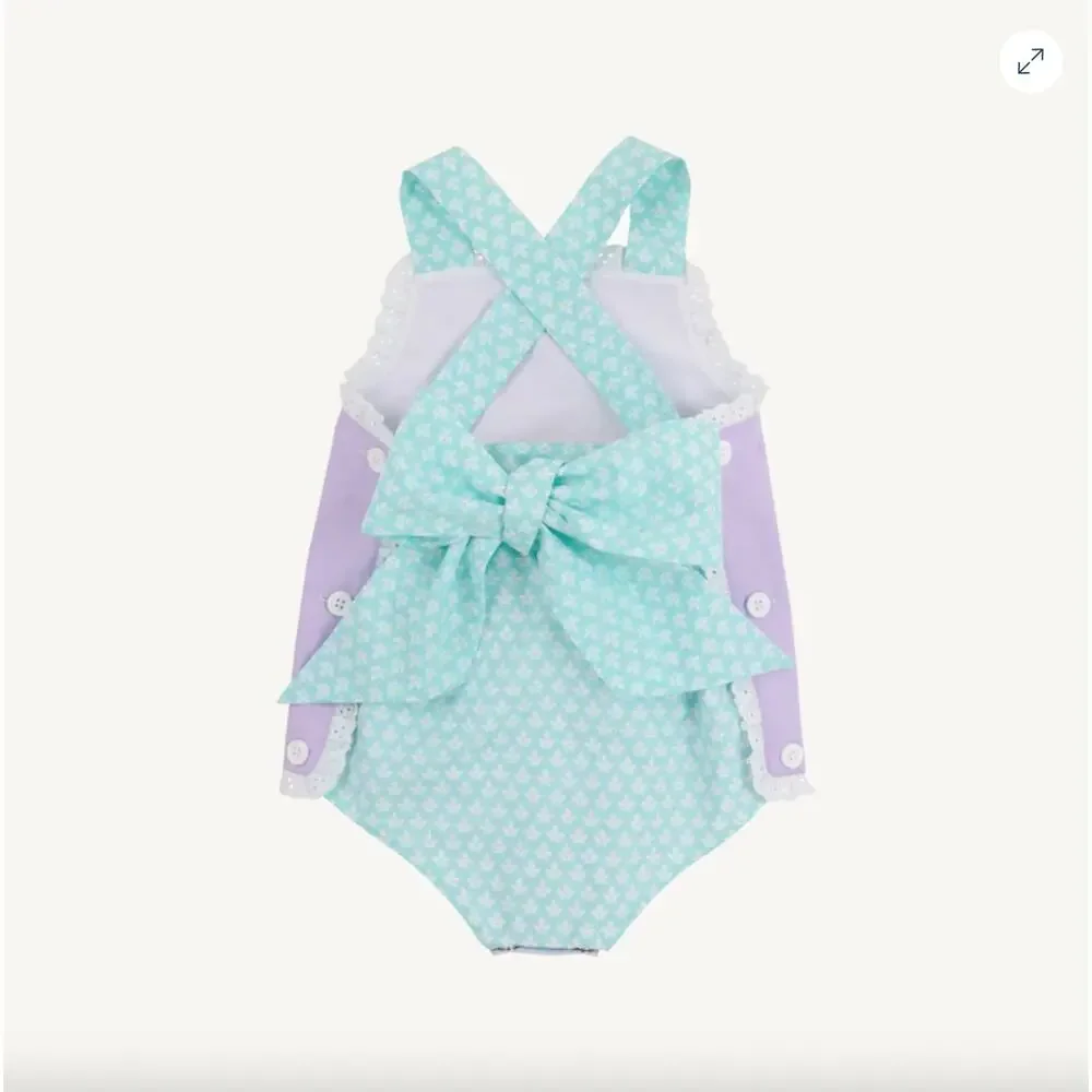 The Beaufort Bonnet Company Sisi Sunsuit Lavender with Dunmore Doo-Dad 2T NWT